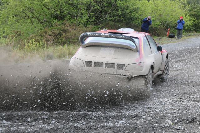 Burton and Rogerson in action on the Plains Rally